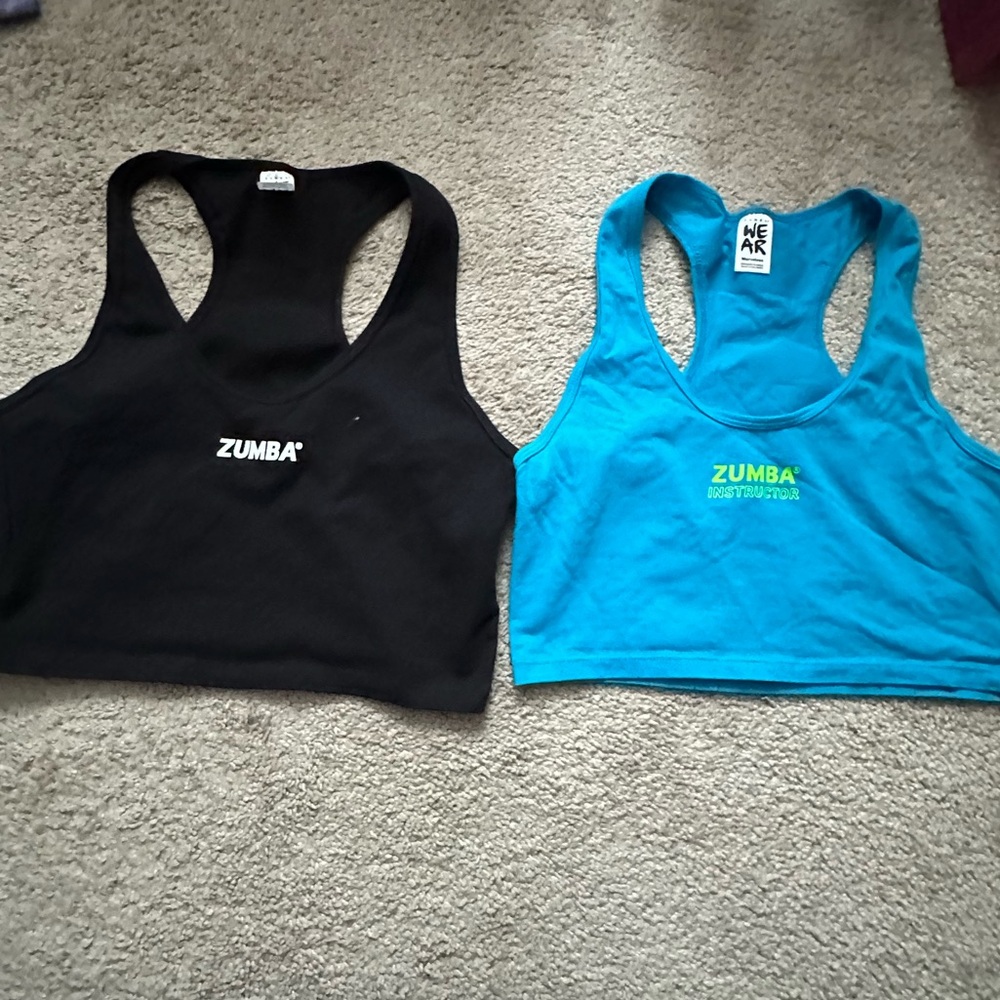 Zumba Fitness Black and Blue Crop Tops